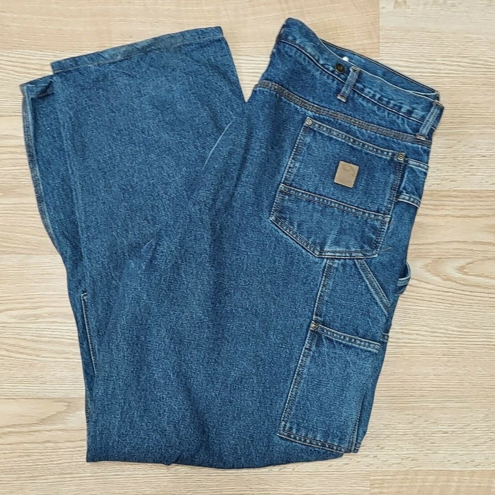 Berne Apparel Company Mens Double Knee, Side Pocket Jeans Pants 44X34 Work Pants